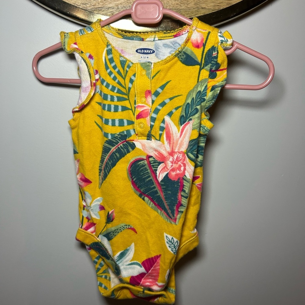 6 For $10 Old Navy Tropical Yellow Kids Bodysuit